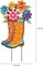 Garden Decor for Outside, 26” Decorative Garden Stakes Metal Boot with Flowers for Spring Decor, Yard Art Stakes for Outdoor Lawn Backyard Porch Pathway Garden Decorations